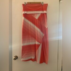 Coral and white size medium maxi skirt